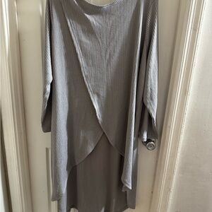 Chic Gray Layered Long Sleeve Tunic